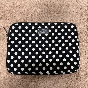 Kate Spade Black and White Polka Dot Design Laptop Sleeve